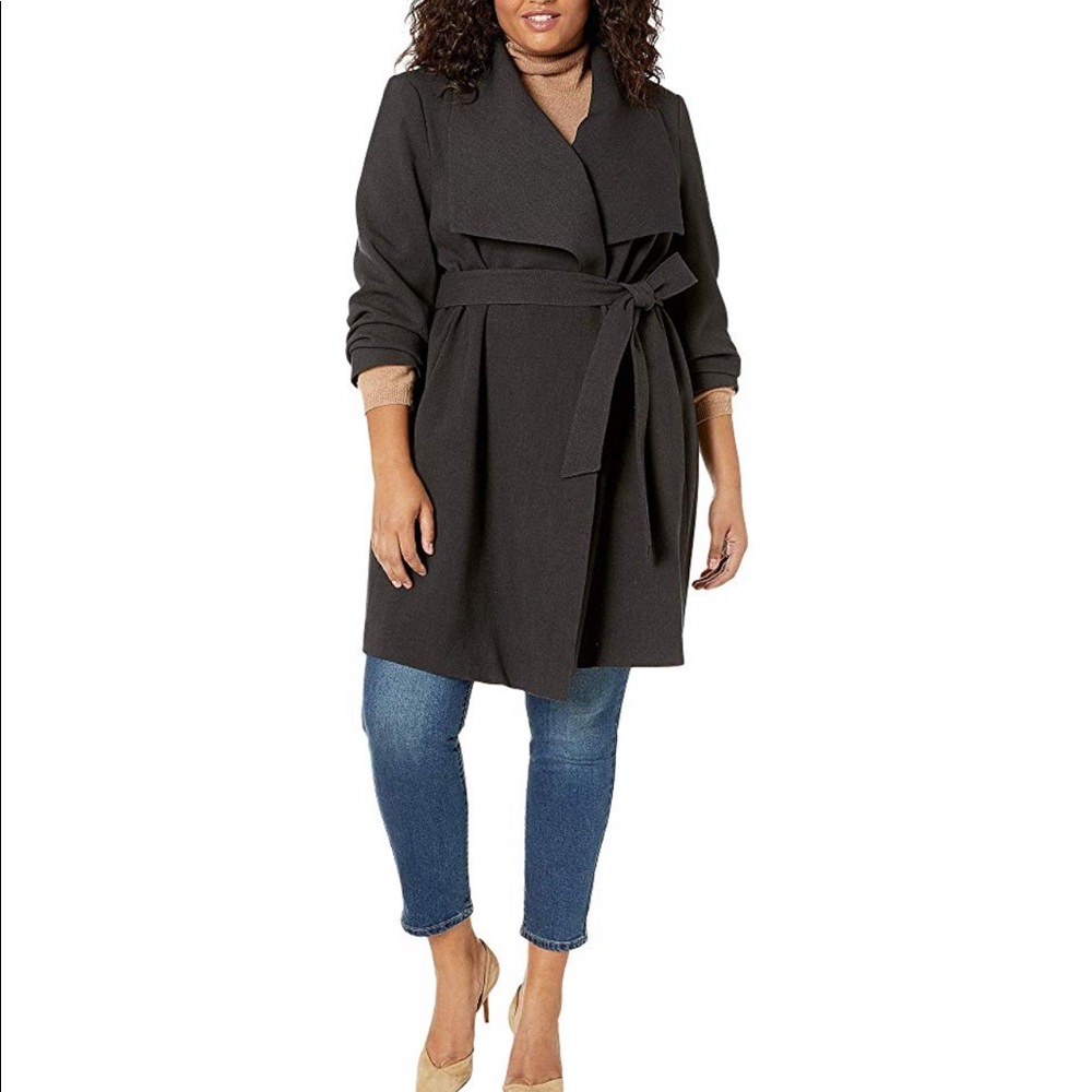 NYDJ DRAPE FRONT BELTED COAT SIZE 1